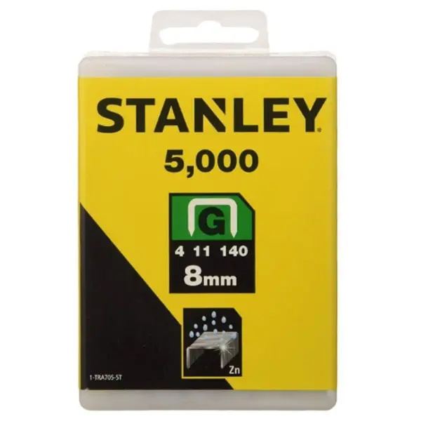 Agrafes type G 8mm boite de 5000 Stanley