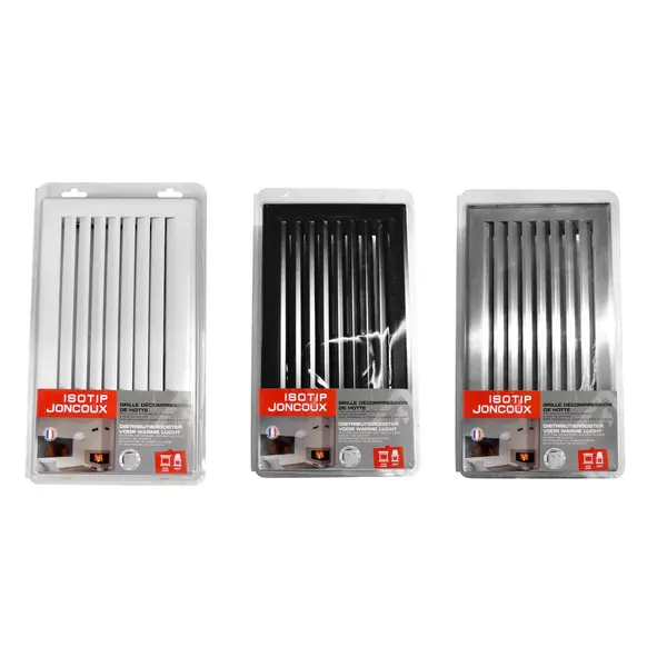 Grille d’air chaud à lamelles blanche - 345 x 195 mm - Joncoux