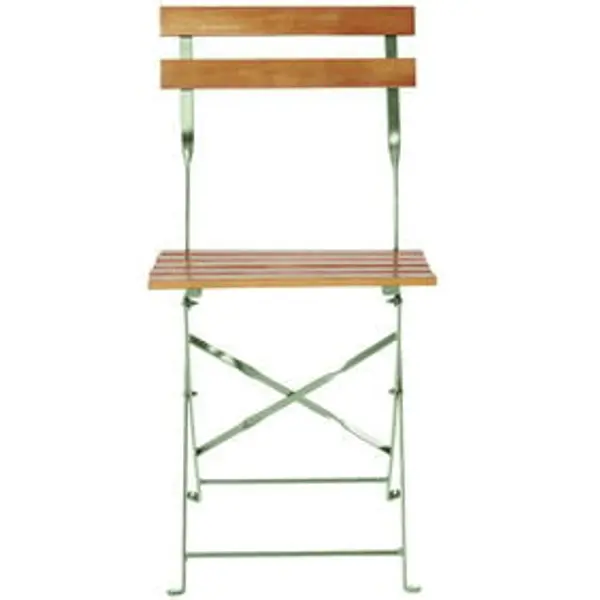 Chaise de jardin pliante Bali métal vert et bois 39x47xH77 cm