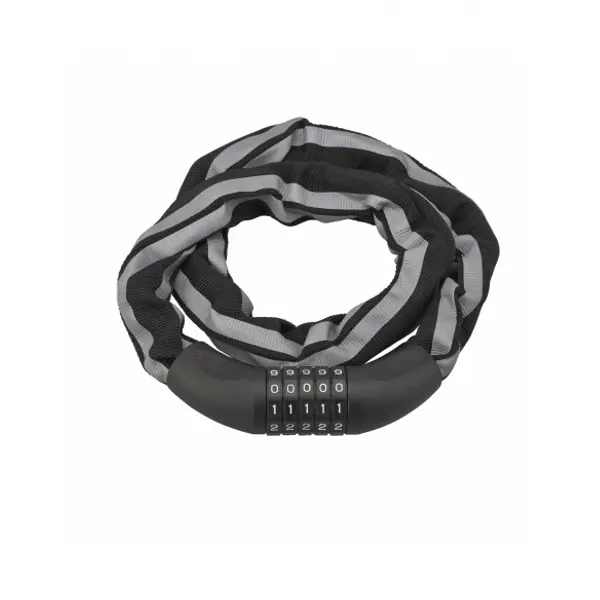 Antivol à combinaison Biker, 5 chiffres, chaîne acier, moto, 0.9m, noir - THIRARD