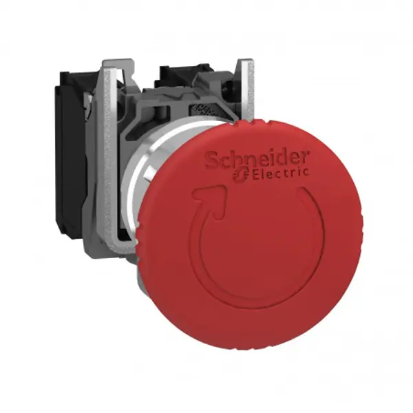 XB4BS8442 Schneider - bouton arrêt urgence - Ø40 - pousser tourner - rouge - 1NF - vis - Harmony XB4