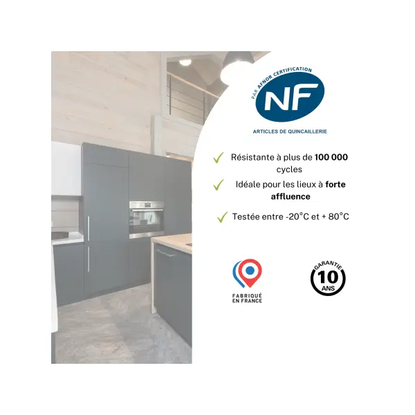 Serrure encastrable NF pour porte intérieure, axe 40mm, bouts carrés, zingué - THIRARD
