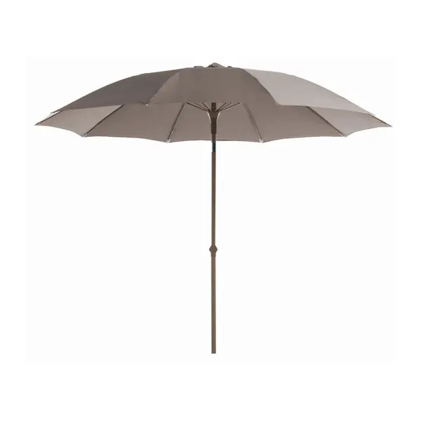 Parasol de jardin droit rond inclinable taupe - Aluminium et Fibre de verre 270/10 - PROLOISIRS