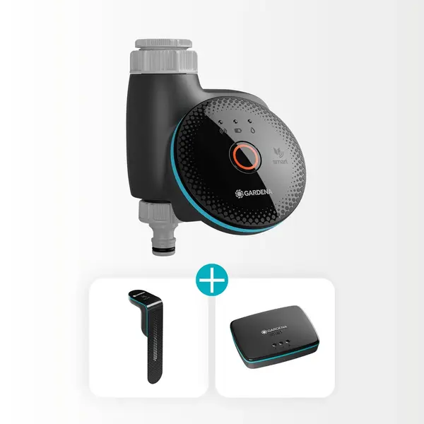 Smart Water Control - Kit d’arrosage connecté avec sonde d’humidité et Gateway - GARDENA