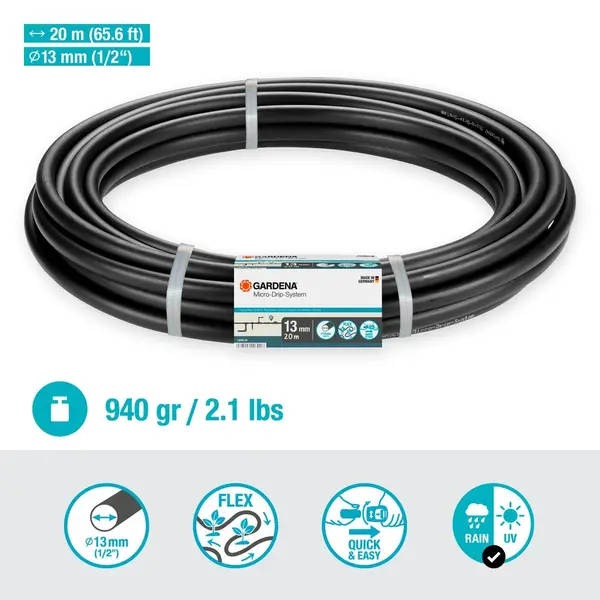 Tuyau de raccordement Flex 13 mm (1/2") 20 m - Micro-Drip-System - GARDENA