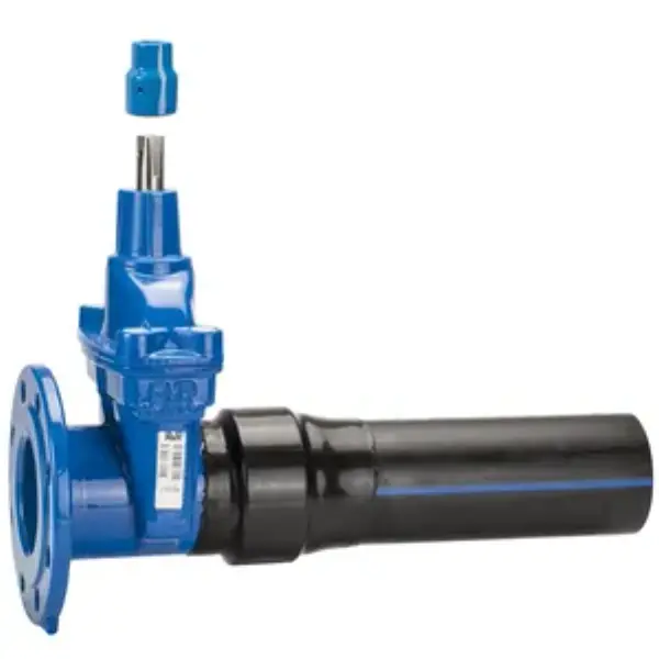 VANNE OPERCULE À EMBOUTS PEHD/BRIDE 38 FAH DN150 PN10/16 PE100 Ø180 SDR11