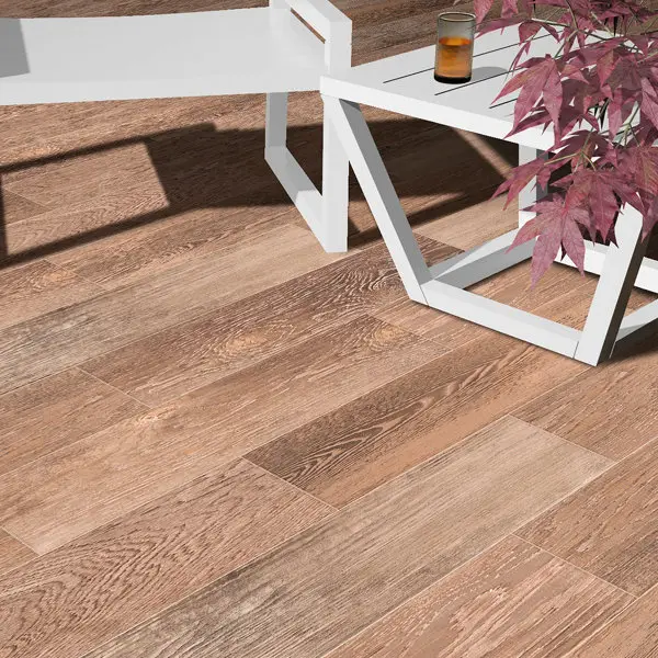 Carrelage de sol extérieur "Arnel" marron - l. 17 x L. 62 cm