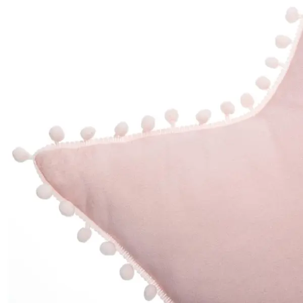 Coussin rose étoile avec pompons - ATMOSPHERA 158651A