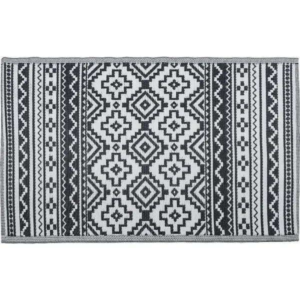 Tapis de jardin rectangulaire India design ethnique gris 120x180cm