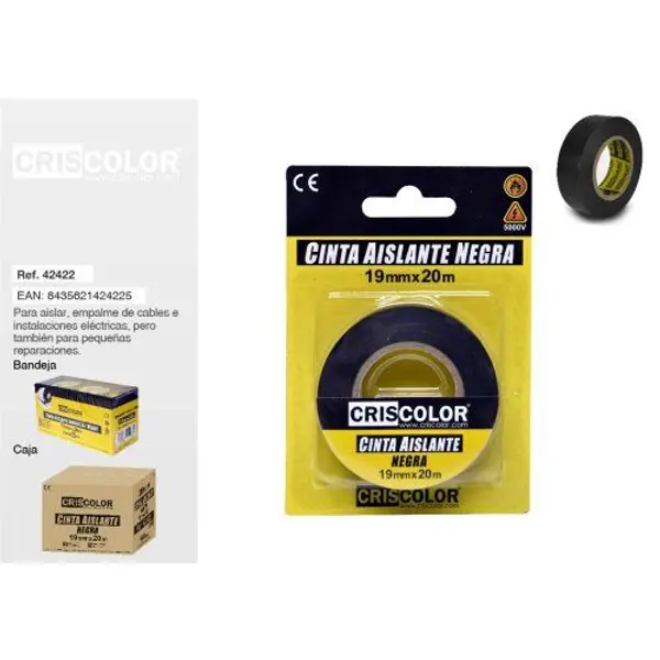 Cinta Aislante Negra 19mm X 20mt R42422