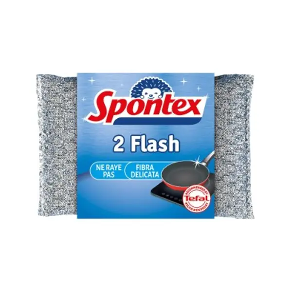 Spontex 2 éponges à récurer grattant flash