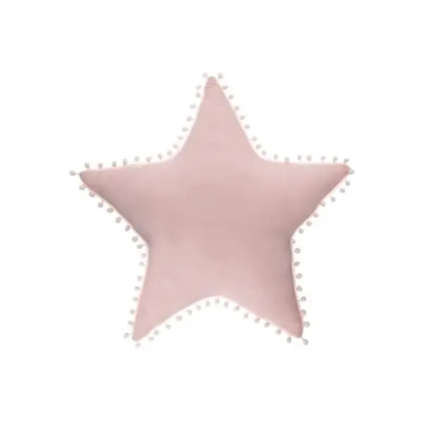 Coussin rose étoile avec pompons - ATMOSPHERA 158651A