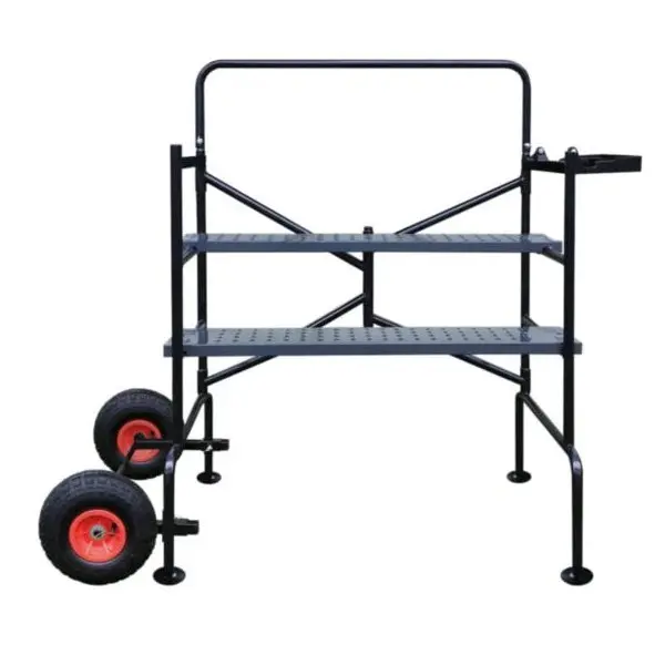 Échafaudage mobile acier pliable avec roues et plateaux réglables 2,85 m