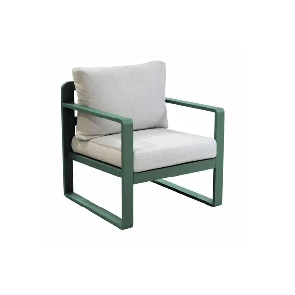 Fauteuil sofa - MOJITO II - Aluminium époxy - Amande/Gris - PROLOISIRS