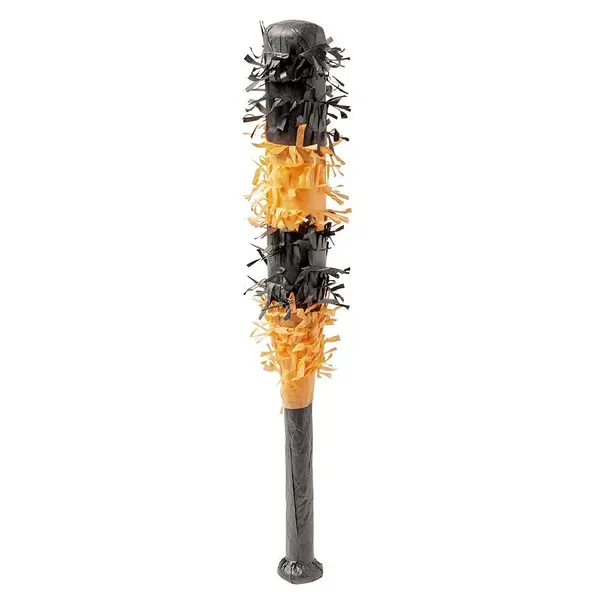 Bâton pour piñata Halloween froufrou orange et noir