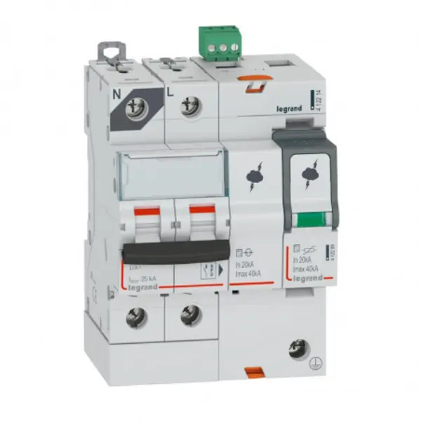 412214 Legrand - Parafoudre phase neutre de type 2 autoprotégé - 40kA - report de signalisation