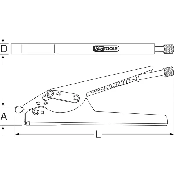 Pince pour colliers plastiques capacité 2,4 à 13 mm