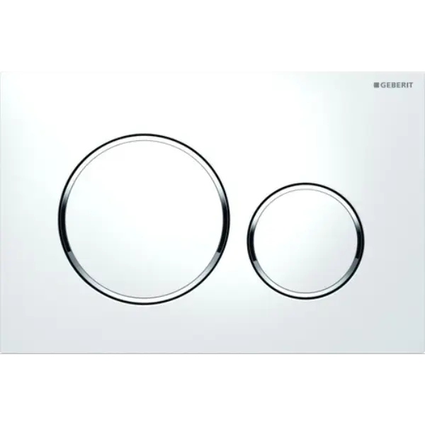 Plaque de commande WC Sigma 20 - blanc contour chrome