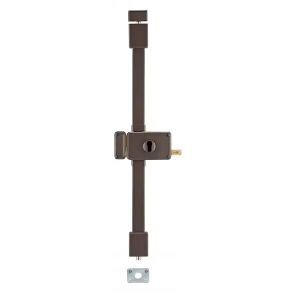 Boitier de serrure en applique Horga à tirage pour porte d'entrée, gauche, 3 pts, axe 70mm, marron - THIRARD