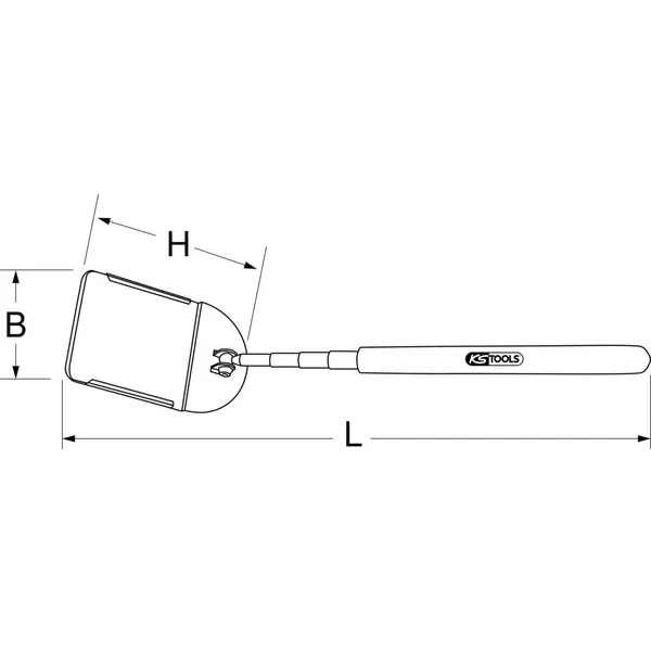 Miroir télescopique en inox poli 57 x 95 mm
