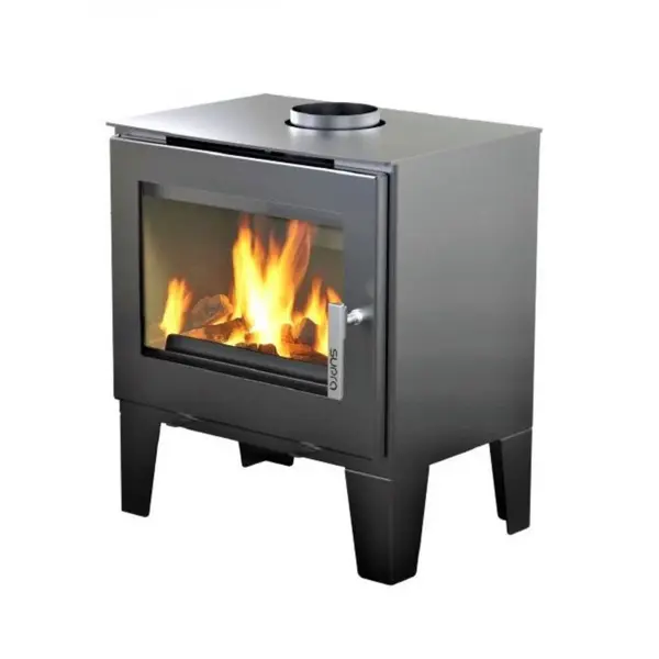 Poêle à bois étanche - Claude noir - 6,1 kW - acier - bûches 33 cm - sortie Ø150 mm - Supra