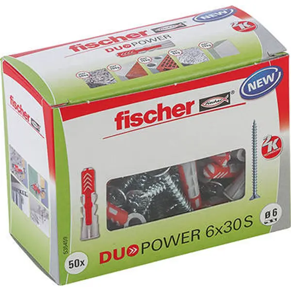 Boîte de 50 Chevilles DUOPOWER 6x30 S DIY - FISCHER