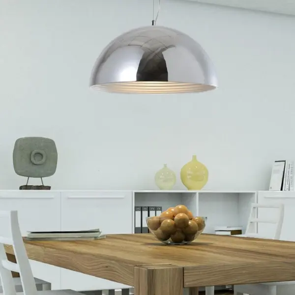 Suspension Chrome Mads ronde petite, 1x E27-Max.60W, IP20, 230V, Classe I - Spot-Light