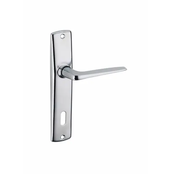Ensemble de poignées pour porte intérieure Ares trou de clé, carré 7mm, entr'axes 165mm, chromé - THIRARD