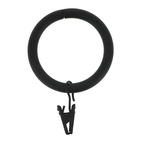 Lot de 10 anneaux tringle à rideau Atelier 28 mm acier noir mat - MOBOIS