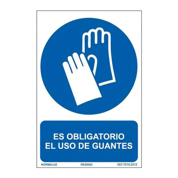 Señal Oblig El Uso De Guantes 210X300Mm