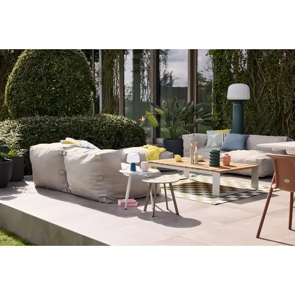 Pouf fauteuil d'angle MIXI sable - OVIALA