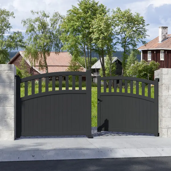 Portail aluminium battant gris anthracite "Lugo" - L. 3,50 x H. 1,60 m