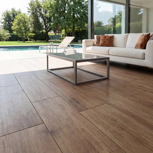 Carrelage de sol extérieur "Norwegio" marron clair - l. 30 x L. 60 cm