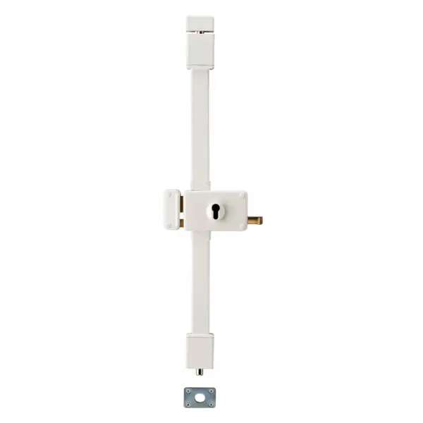 Boitier de serrure en applique Horga à tirage pour porte d'entrée, gauche, 3 pts, axe 70mm, blanc - THIRARD