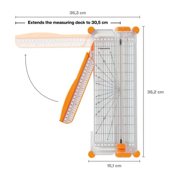 Massicot - SureCut TripleTrack 30 cm A4-A3 - coupe papier précise bureau et loisirs créatifs - FISKARS
