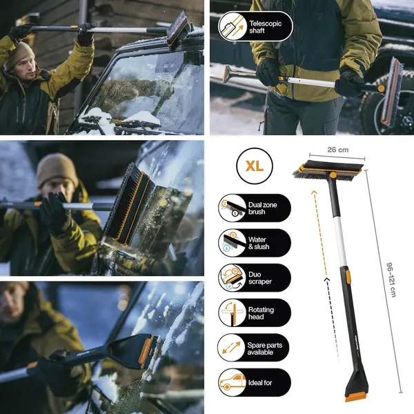 Brosse à neige télescopique - X-Series 96 à 121 cm - voiture SUV et utilitaire - FISKARS