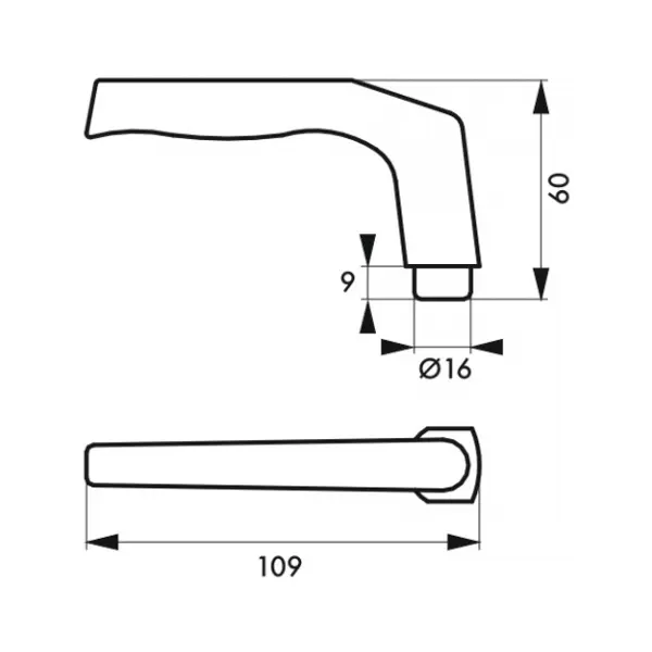 Paire de béquilles pour porte, carré 8mm, argent, 1 portée - THIRARD