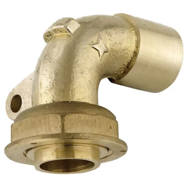 Raccord gaz coudé 90° avec patte fixation à joint plat à braser cuivre 6/20-CU 22