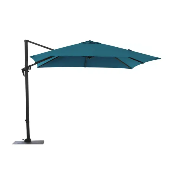 Parasol de jardin déporté Roma bleu - à Manivelle 3 x 4 m en Alu/acier - PROLOISIRS