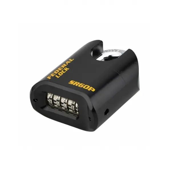 Cadenas à combinaison Fédéral Lock SRP, acier, 4 chiffres, chantier, anse acier, 62mm, noir - THIRARD