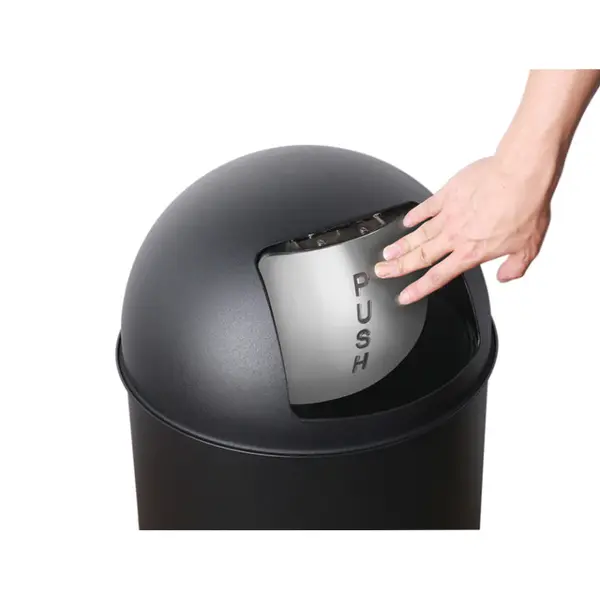 Poubelle rétro noire mate 50 L PRACTO HOME