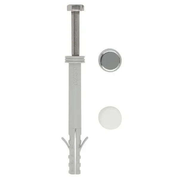 Kit de fixation WC et Bidet / Sachet de 2 chevilles longues, vis inox A2 avec cache tête. M6 x 80