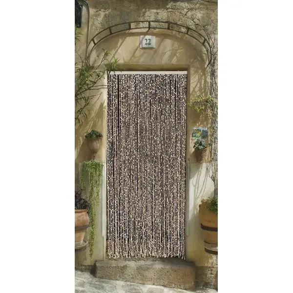 Rideau de porte décoratif - SAMANA - 90 x 200 cm - feuillage artificiel blanc - Jardiline