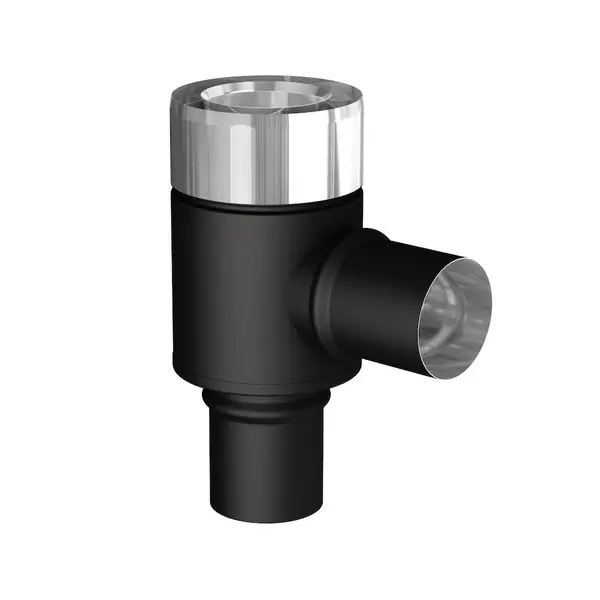 Té 90° - Apollo Pellets 2.0 noir - Ø80/130 mm - prise d’air Ø60 mm - fumées SPM Ø80 mm - Joncoux