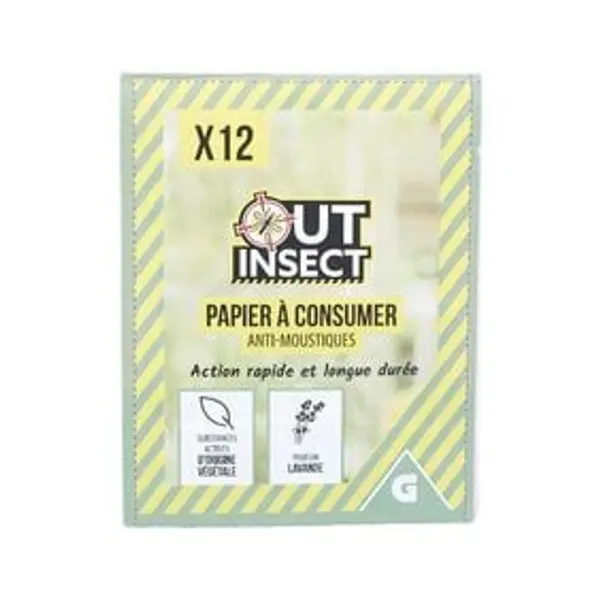 Lot de 12 papiers anti-moustiques à consumer
