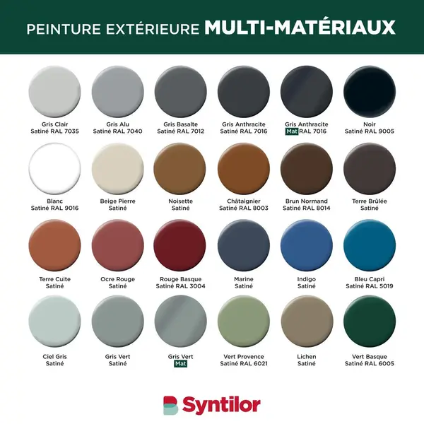 Peinture exterieure bois, aluminium, pvc . SYNTILOR indigo satine 125ml - SYNTILOR