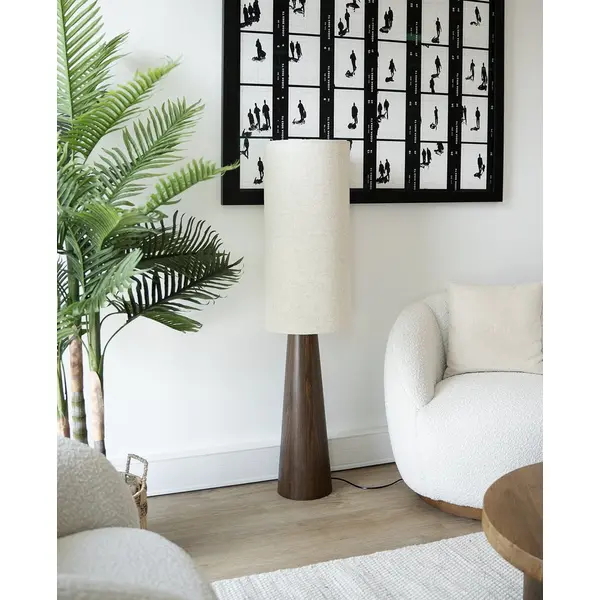 Lampadaire Louc, bois, marron, H.140 cm, E27 - LX FRANCE