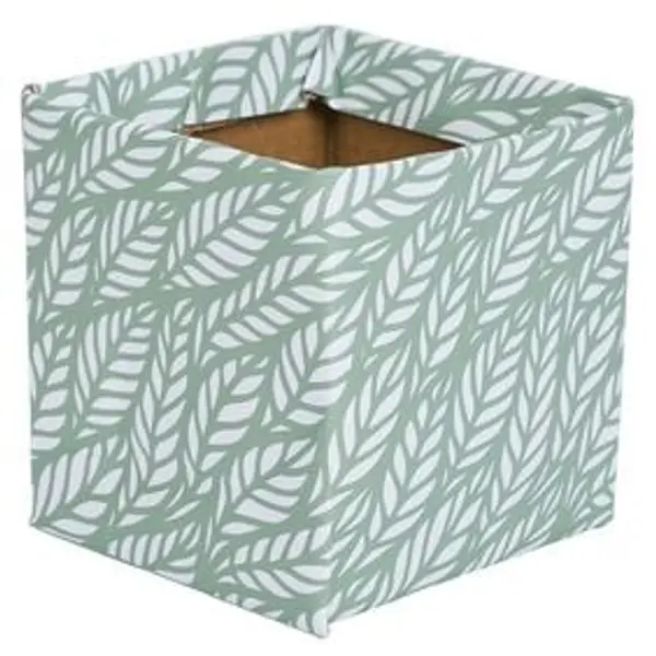 Cache-pot carré en carton motif végétal