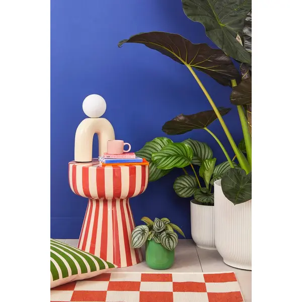 Lampe Pop u, vanille, céramique, H.31 cm, G9 - LX FRANCE