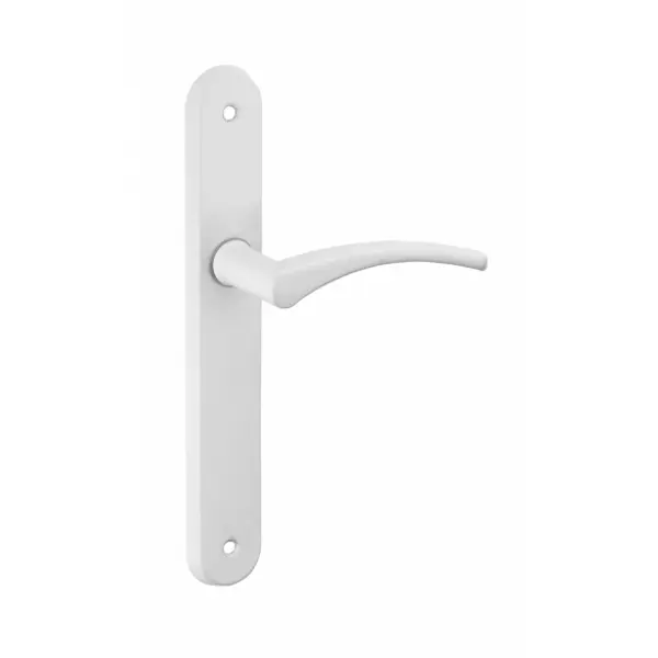 Ensemble de poignées pour porte intérieure Hebe sans trou, carré 7mm, entr'axes 195mm, laqué blanc - THIRARD